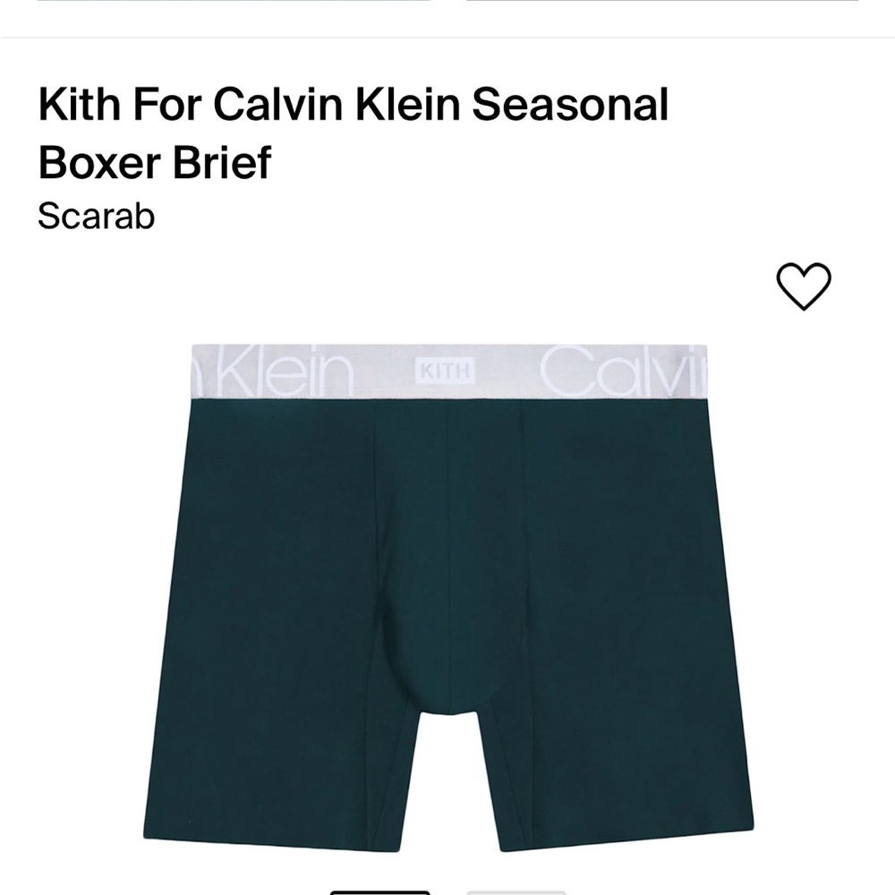 Kith x Calvin Klein Boxer Brief- M -Scarab Green